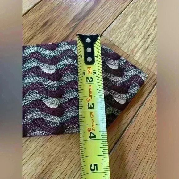 Ermenegildo Zegna Men's Silk Necktie Purple/Tan Abstract Geometric Made In Italy - Picture 8 of 9